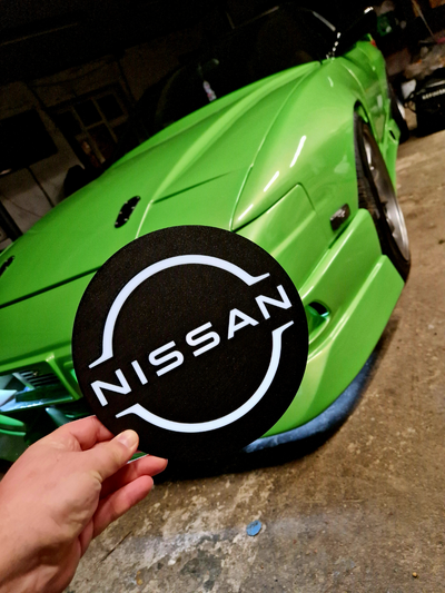 nissan caixa luz by senhor buus arte sinais logotipos carro logotipo jdm marca parede placa conduziu 3d 2d 3d print model - Mito3D