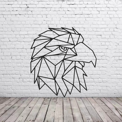 wall art eagle head geometrical by terabite household decor 3d print model - Mito3D