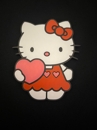 minou aimant by a3dprint art monnaie badges l'amour saint valentin valentines cœur hello kitty 3d print model - Mito3D