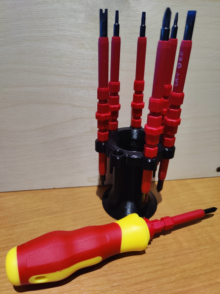 screwdriver stand - modular sccrewdrivers by emashi hobby & diy screwdriverholder screwdriverstand 3D print model - Mito3D