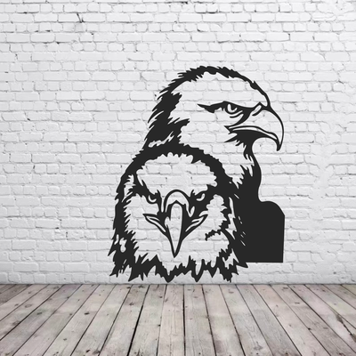 wall art two eagle head by terabite household decor 3d print model - Mito3D