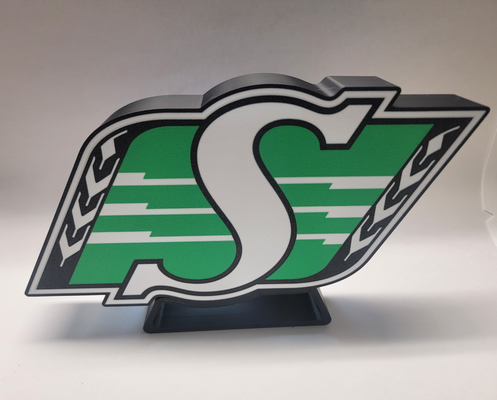 cfl saskatchewan jinetes rudos usb led caja ligera by joshua casa decoración ligero fútbol canadiense hogar hombre cueva deportes 3d print model - Mito3D