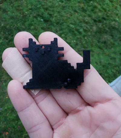 pixel kitty ohrringe ausführung by ouijahexe mode schmuck katze ohrring katzen miau schlüsselbund schlüsselring schlüsselanhänger pixelig niedlich spaß 3d print model - Mito3D