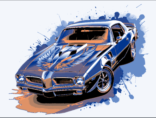 hueforge fan art - movie car series 1977 pontiac trans am firebird smoky bandit by mclanesmemories 2d transam wallart wall 3d print model - Mito3D