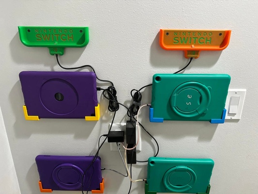 nintendo interruptor leve parede monte doca drywall parafuso remixar remixado by im jackharvest casa escritório suporte estação cobrando adaptador thingiverse 3d print model - Mito3D