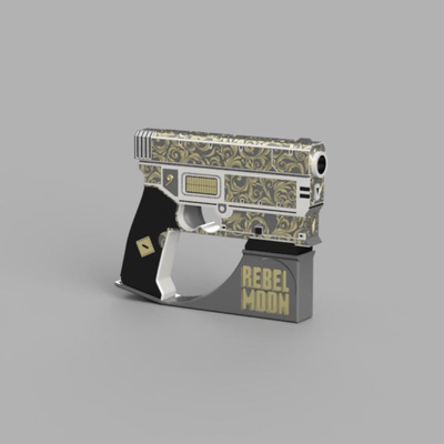 rebelde lua pistola by seb funileiros adereços cosplays réplica arma suporte fogo 3d print model - Mito3D