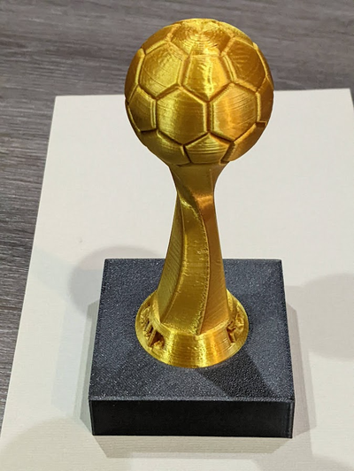 fútbol trofeo v1 by vulcano suerte arte moneda insignias taza pelota soccertrophy soccer2024 3d print model - Mito3D