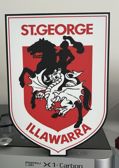 nrl caja ligera dragones by maldición pasatiempo bricolaje diy deporte aire libre rugby san jorge illawarra ams 3d print model - Mito3D