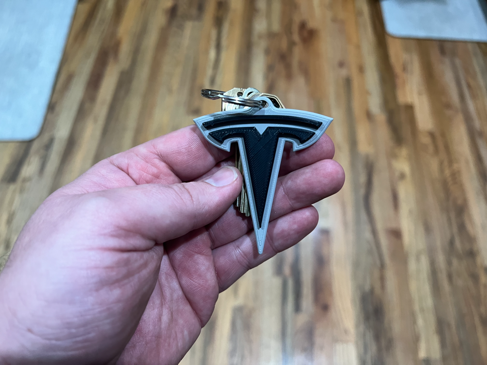 tesla keychain by mkcamc art models key accessory accessories car automobile automotive multicolor print ams easy no supports support free cars 3D print model - Mito3D