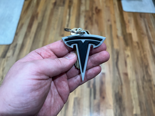 tesla keychain by mkcamc art models key accessory accessories car automobile automotive multicolor print ams easy no supports support free cars 3d print model - Mito3D