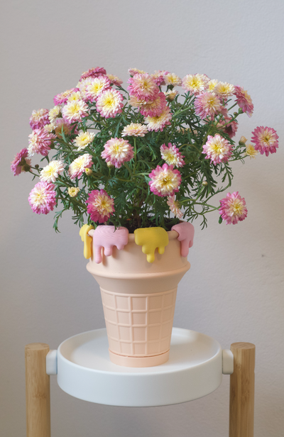 ice cream cone planter pot by vali household garden plant novelty 3d print model - Mito3D