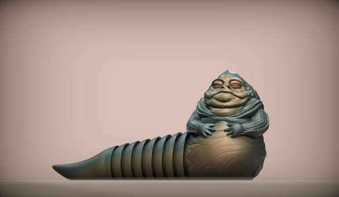 jabba hutt articulado by wekster arte esculturas guerra galaxias 3d print model - Mito3D