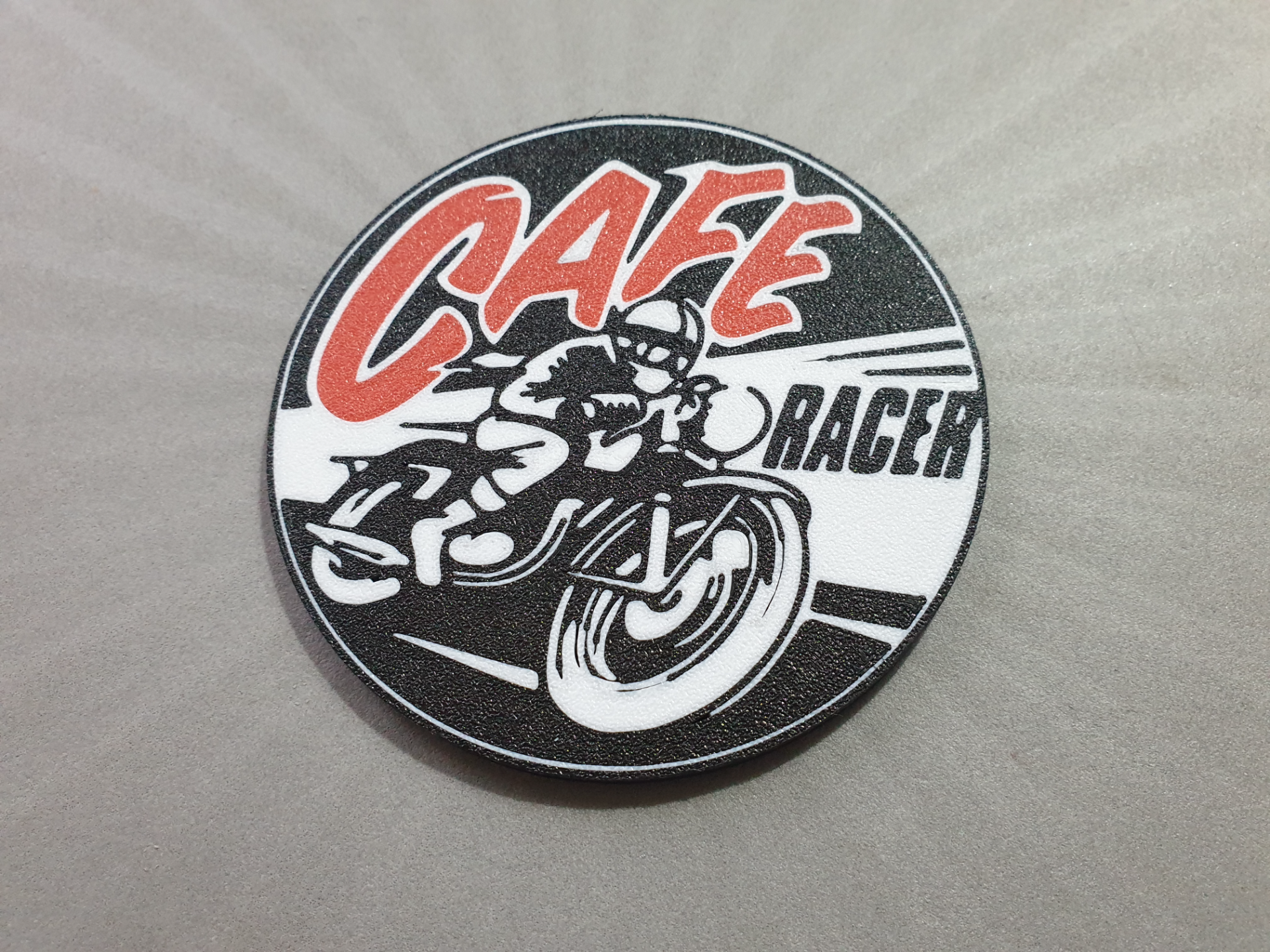 cafe racer coaster by h ba97 art 2d motorcycle retro coffe tea motorbike race multicolor color ams 3D print model - Mito3D