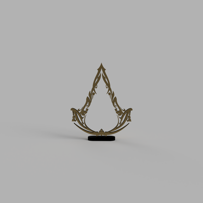 asesino credo espejismo logo estante soporte by lockwick arte señales logos assassinscreed videojuego escultura 3d print model - Mito3D