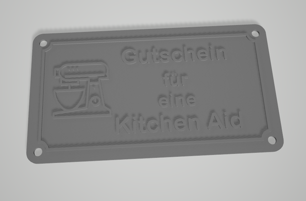 schild voucher tagliando f r eine cucina aiuto by 2 marte arte modelli 3d print model - Mito3D