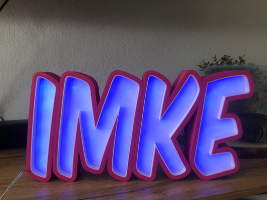 namenslampe lightbox imke letters by flexn-3d household decor namelamp lamp led nachtlicht light 3d print model - Mito3D