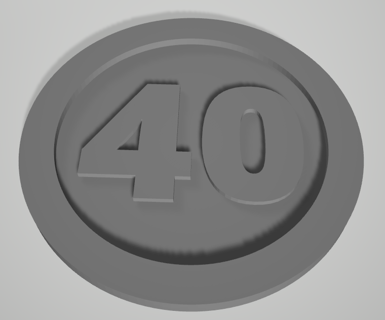 anniversaire 40er schild by 2 mars art panneaux logos 3D print model - Mito3D