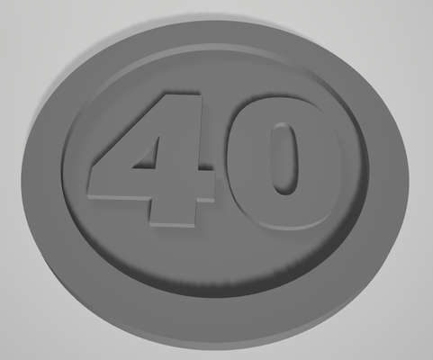 anniversaire 40er schild by 2 mars art panneaux logos 3d print model - Mito3D