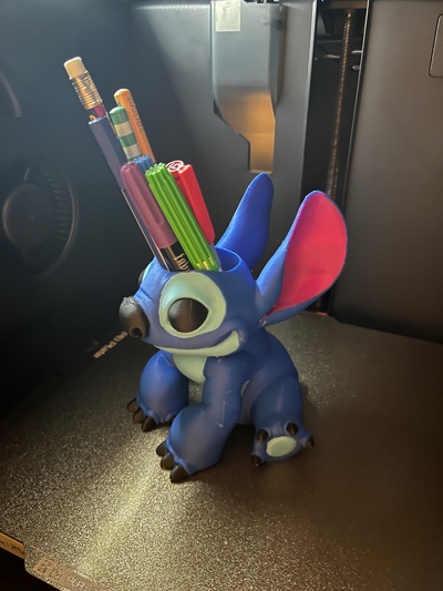 stitch pencilbox pencilcase ams ready remixed by mariob household decor lilo pencil box holder pencilholder disney colored 3d print model - Mito3D