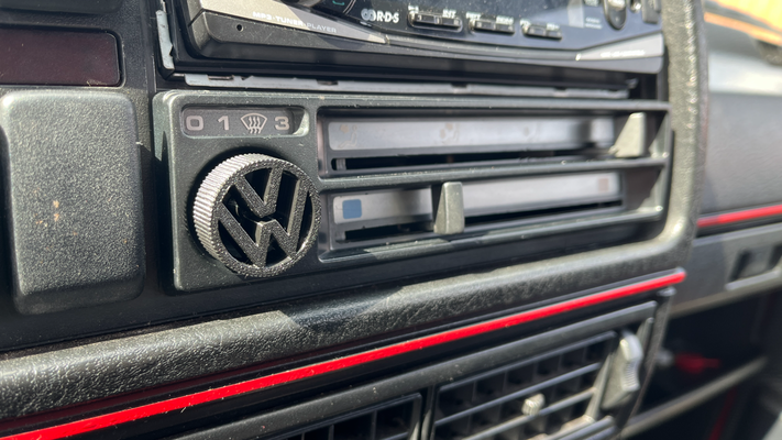 vw golf mk2 ventilateur bouton by jon cz loisir diy véhicules volkswagen radiateur logo vwlogo 3d print model - Mito3D