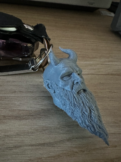 god of war keychain mimir remixed by manthas art models videogamecharacter videogame head keyholder 3d print model - Mito3D