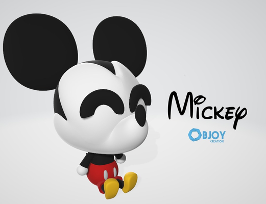 mickey maus zahl schlüsselbund by objoy schaffung neu gemischt abonnieren haushalt dekor niedlich 3d print model - Mito3D