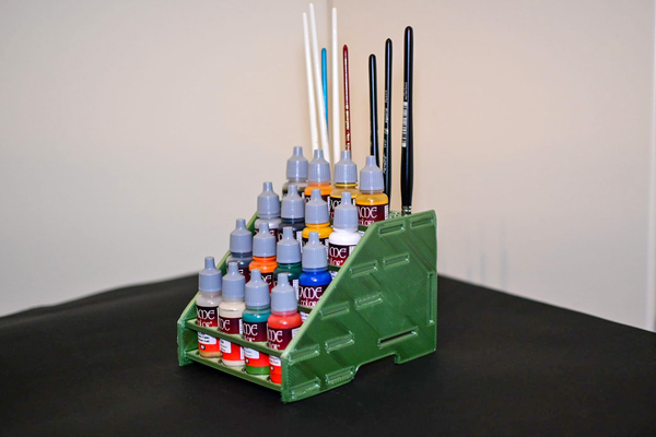 vallejo army painter brushes rack by frank3d tools organizers ak miniature miniatures color organizer dispencer paint brush holder art 3d print model - Mito3D