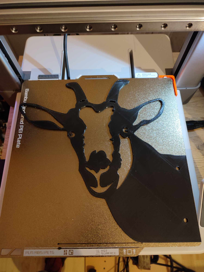 goat clinging to a tree or fence by impacterdiy household garden black 3d print model - Mito3D