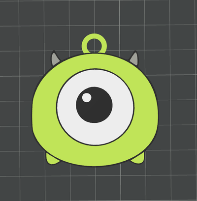 monsters mike wazowski tsum keychain by mingshiuan99 art 2d 3d print model - Mito3D