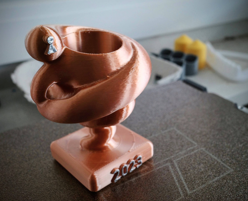 spirale trofeo by rodrigo benenson arte sculture womp tazza 3d print model - Mito3D