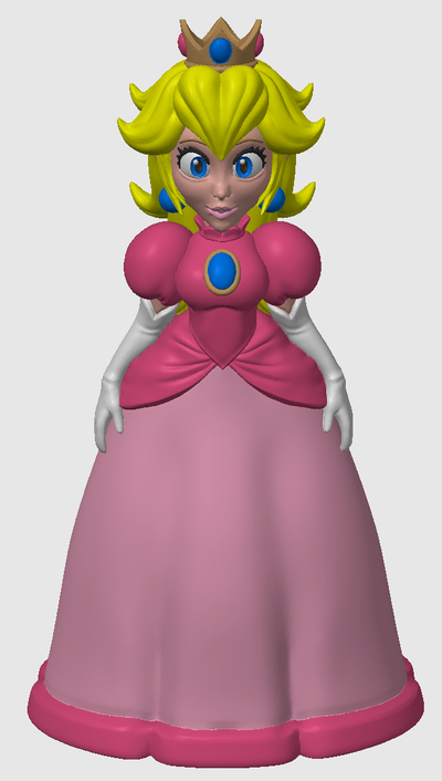 princess peach remixed by thegryzz toys & games characters gaming super mario toadstool bowser koopa nintendo luigi ams ready multi color 3d print model - Mito3D