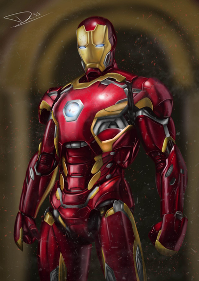 iron man mk 46 hueforge by yedoggie generative 3d model & lithophane ironman art cos play marvel arts hue forge 3d print model - Mito3D