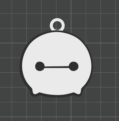 baymax tsum portachiavi by mingshiuan99 arte 2d grande eroe 6 3d print model - Mito3D