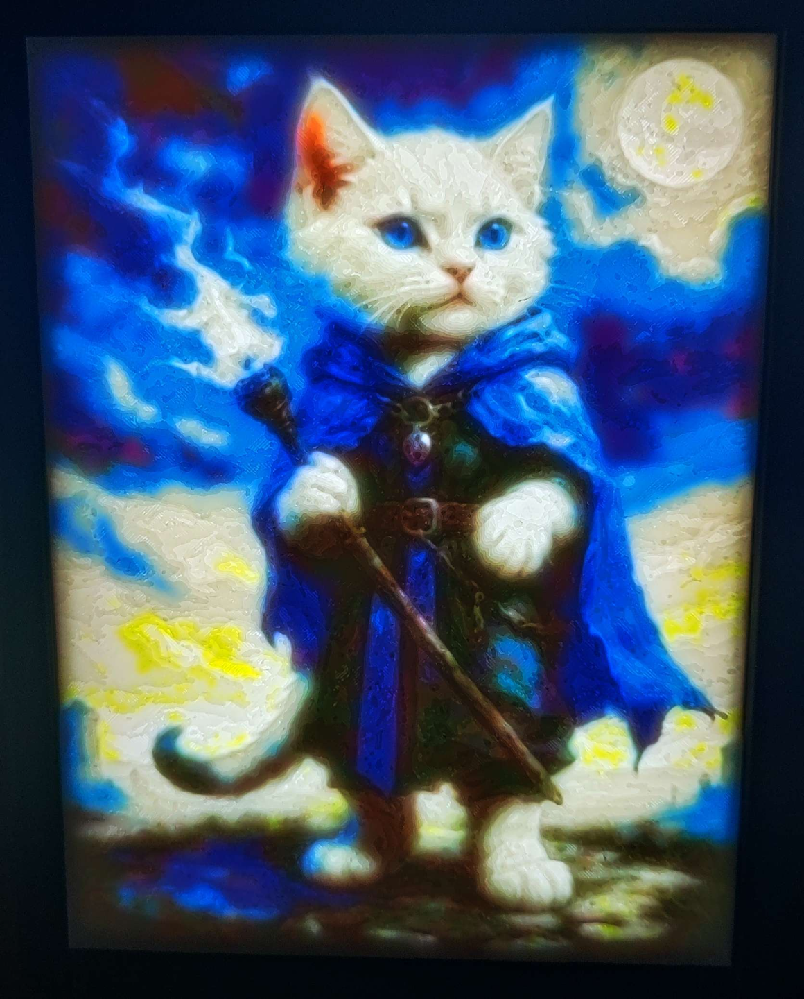 litofano arte gato mago bl quadro armação by statusd112 2d lito exibição caso bainha agrupar cmyk cmiclitofano decoração luz 3D print model - Mito3D