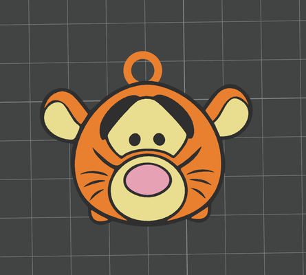 tigger tsum schlüsselbund by mingshiuan99 kunst 2d 3d print model - Mito3D