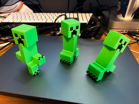 articulated creeper 3x remixed by amac67 toys & games characters minecraft multicolor ams 3d print model - Mito3D