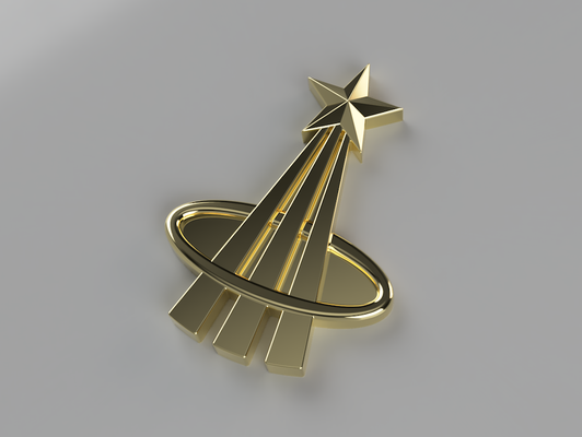 nasa astronauta pin remixato by matteo conti passatempo fai spazio apollo navetta oro 3d print model - Mito3D