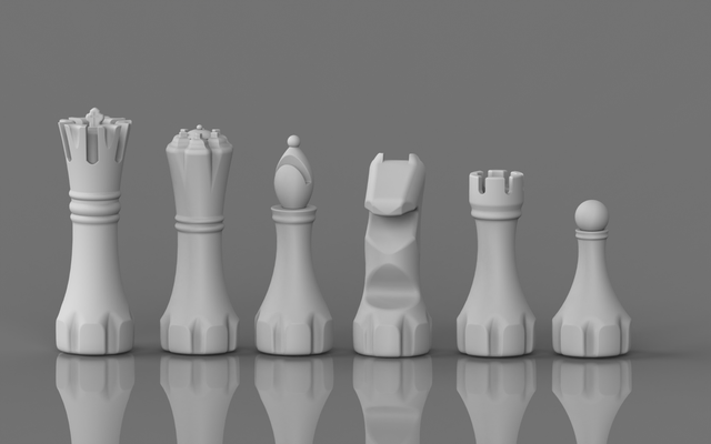 smooth chess set updated by mirigmain toys & games board modern 3d print model - Mito3D