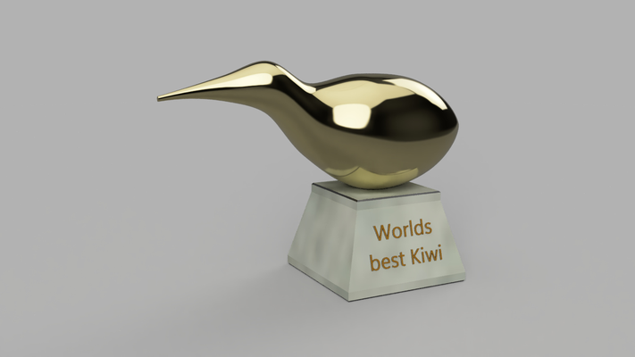 welten kiwi by chipotle kunst skulpturen vogel trophäe welt 3d print model - Mito3D