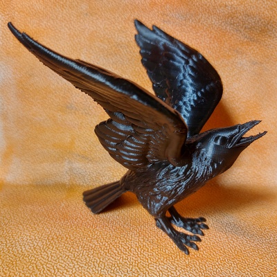 support corbeau refaire halloween 2023 remixé by macroglosse miniatures animaux oiseau décoration halloween effrayant halloweendecor halloween2023 3d print model - Mito3D