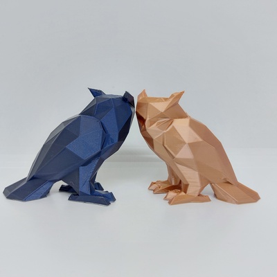 majestic owl - lowpoly supportless by macroglossum art sculptures bird animal figurine cute figure easytoprint easyprint nosupports 3d print model - Mito3D