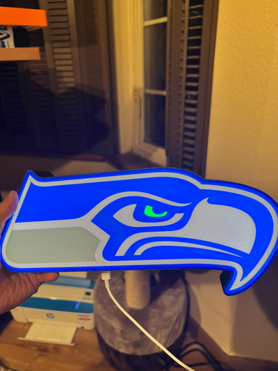 seattle seahawks boite lumière by scprintdustries art panneaux logos nfl football boîte léger 3d print model - Mito3D