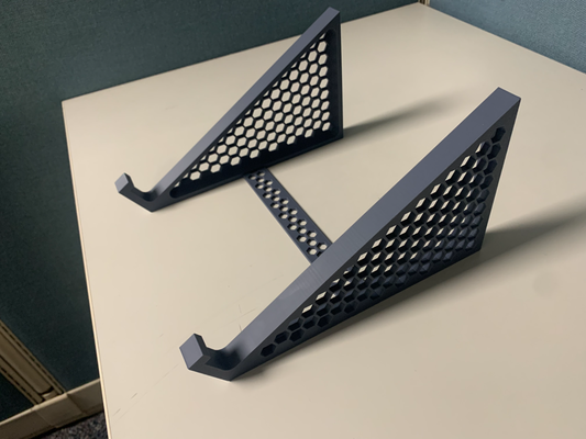 laptop stand large laptops by joshdlanger household office strong hexagon stable 3d print model - Mito3D