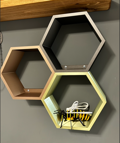 honeycomb shelves locked by carlos4lt household office 3d print model - Mito3D