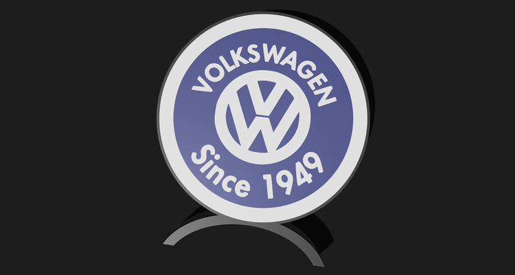 vintage volkswagen by titteufff household decor vw decoration logo lightbox art 1949 3d print model - Mito3D