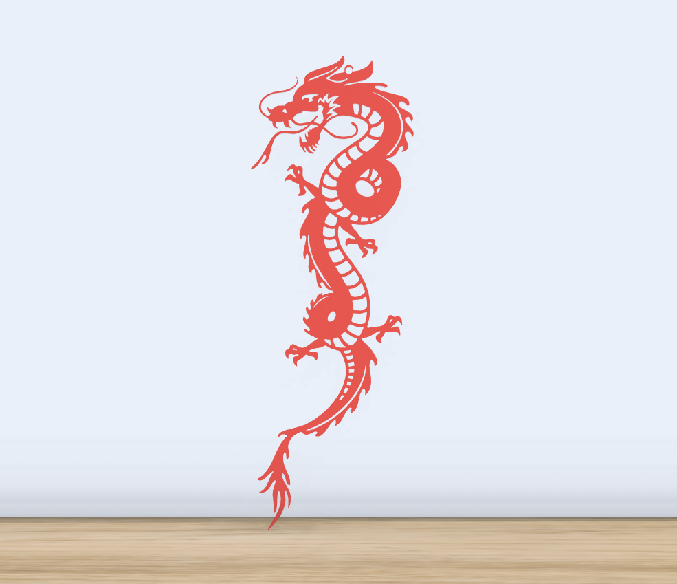 of drachen hängend chinesisch by jf 699 kunst 2d 3d drucken feier 2024 mond mauer dekor festlich zuhause haus dekorationen loch dekoration wettbewerb 3D print model - Mito3D