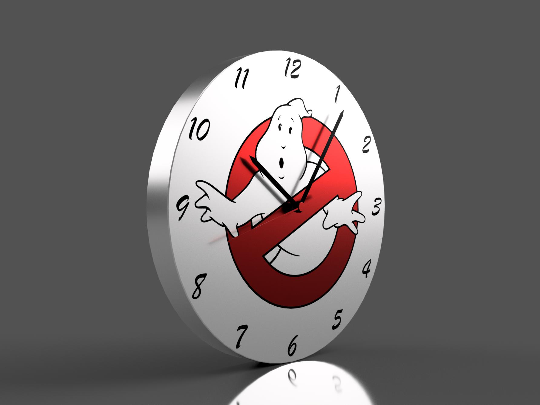 ghostbusters logo clock by scubafan household decor ghost busters time wall uhr uhren 3D print model - Mito3D