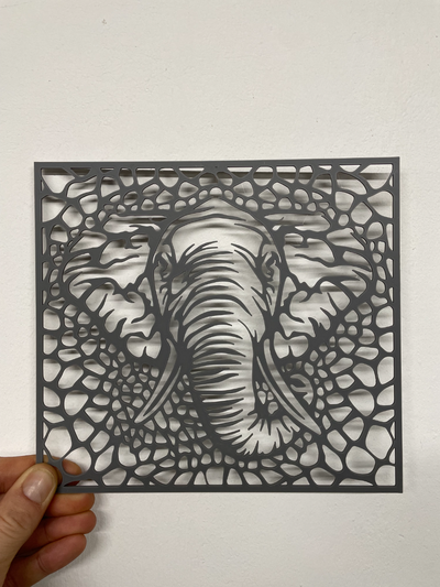 mur art l'éléphant by reuter corp 2d 3d print model - Mito3D