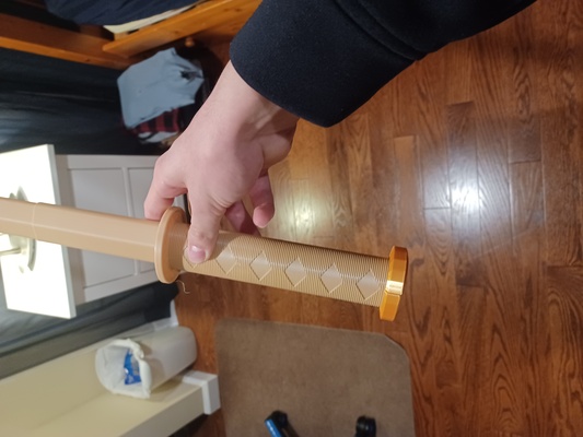 çökme katana topuz koruma by şanslı boi oyuncaklar oyunlar kılıç kılıçlar katlanabilir çöken çöken katana 3d print model - Mito3D