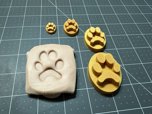 keramik lehm hund pfote stempel by 3d drucken sachen hobby diy playdoh knetmasse 3d print model - Mito3D